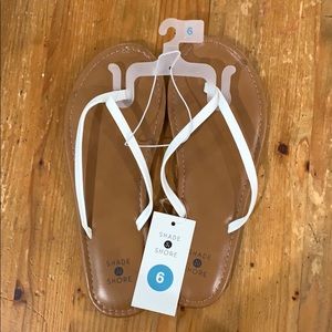 White flip flops